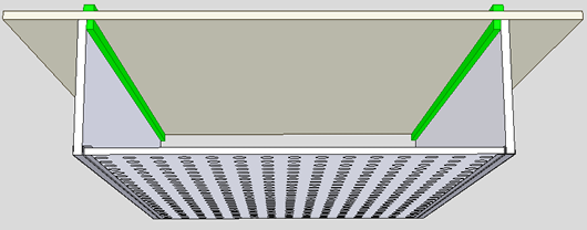 Перфорированный приточный потолок ПВХ/полистирол/ПВХ 